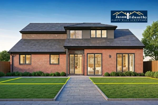 Home extension focusing on boundary line Mansfield Woodhouse