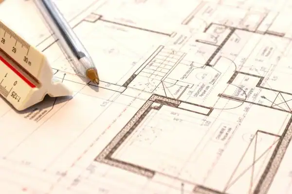 Image of architect Mansfield Woodhouse drawings